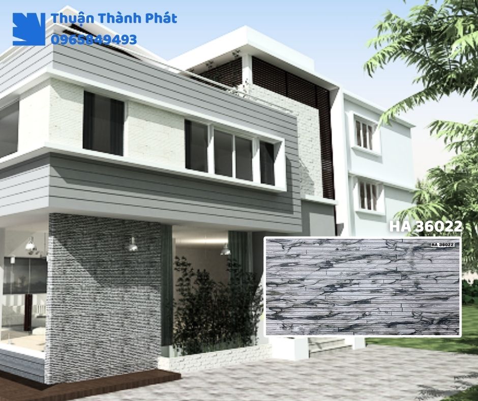 Gạch ốp tường HA 36022 Thanh Thanh ốp bếp, chống bám bẩn, tông be nhạt dễ lau chùi.
