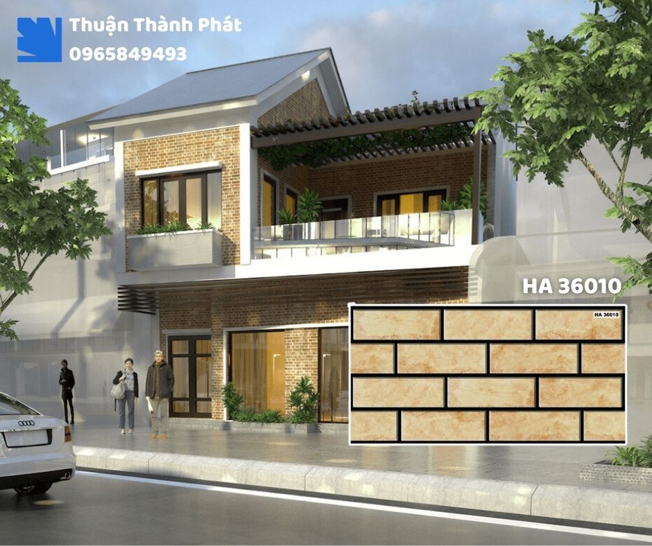 Gạch ốp tường HA 36010 Hà Thanh ốp bếp, chống bám bẩn, tông be nhạt dễ lau chùi