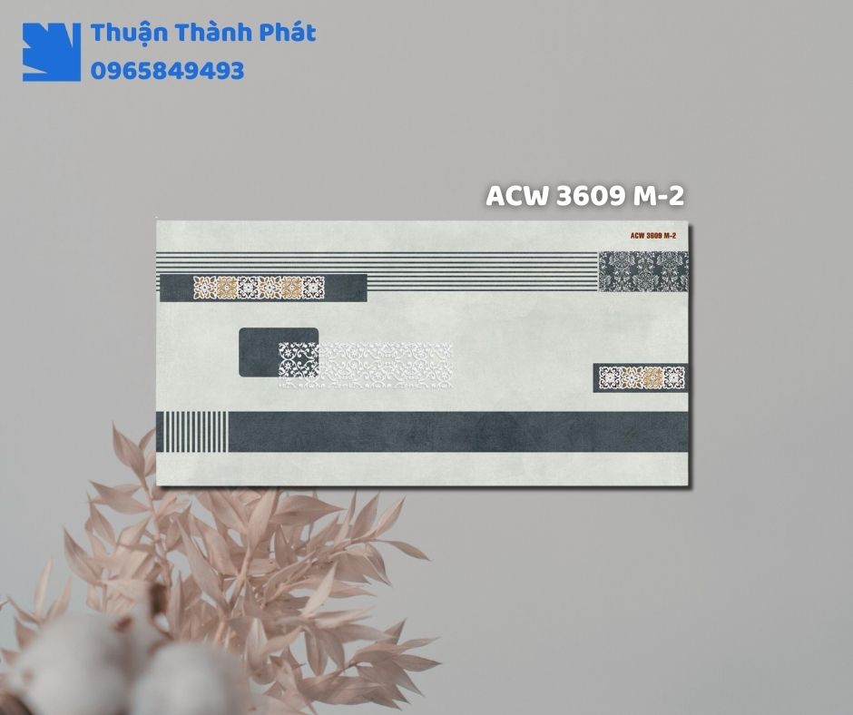 Gạch ốp tường ACW 3609M-2 Thanh Thanh ốp phòng khách, họa tiết vân đá sang trọng, tông xám trung tinh tế