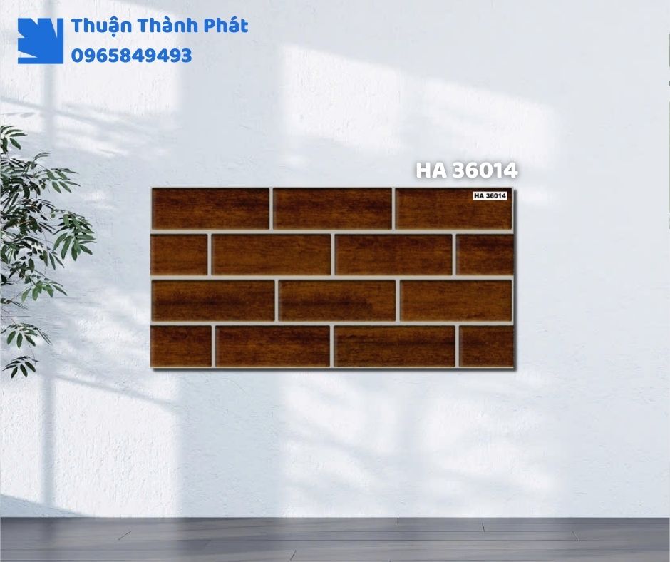 Gạch ốp tường HA 36014 Hà Thanh ốp phòng khách, họa tiết vân đá sang trọng, tông xám trung tinh tế.