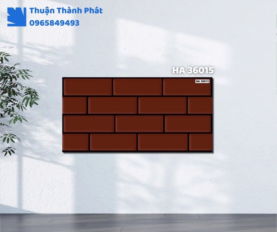 Gạch ốp tường HA 36015 Thanh Thanh ốp phòng khách, họa tiết vân đá sang trọng, tông xám nhạt tinh tế