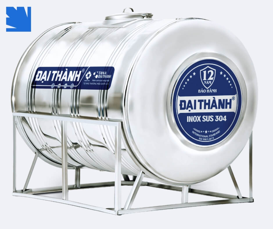 bồn nước inox 500L Đại Thành ngang SUS 304