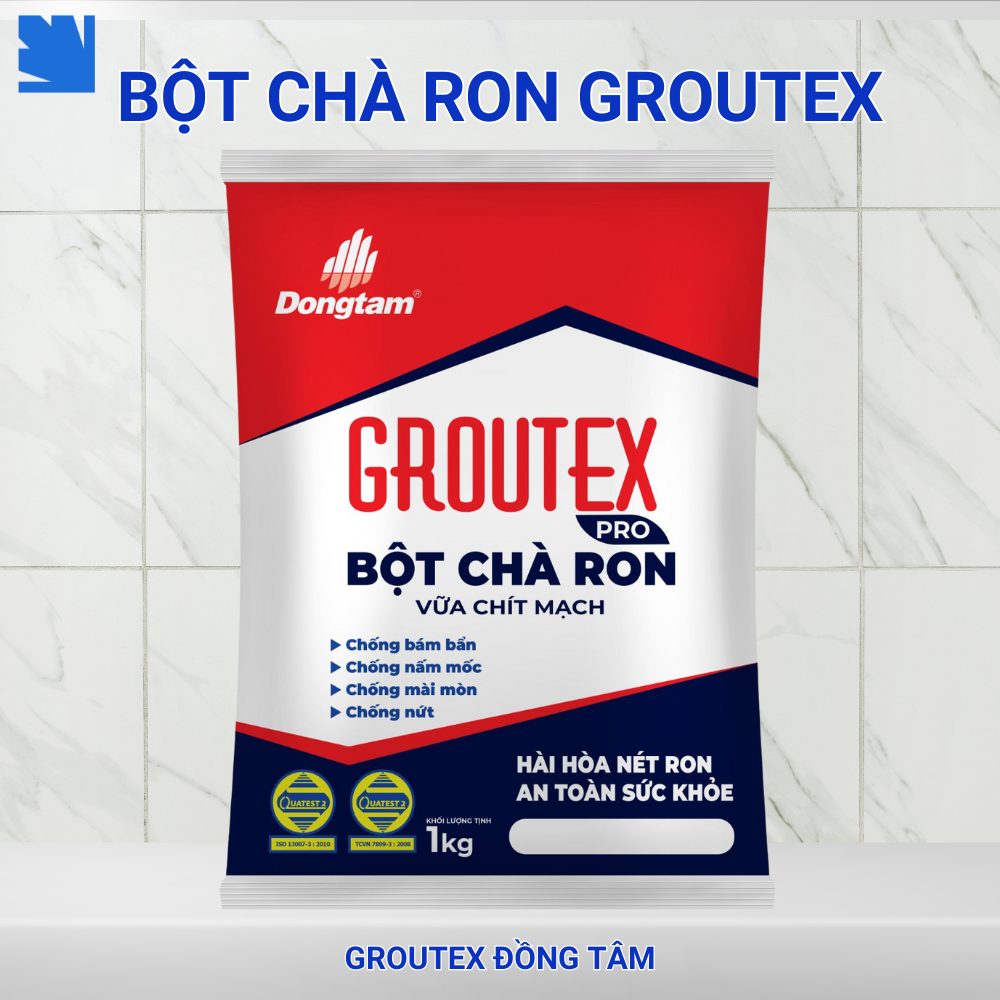 Bột chà ron GROUTEX 1KG Đồng Tâm màu trắng tinh khiết