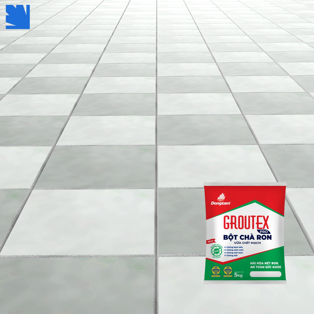 Bao bì bột chà ron kháng khuẩn GROUTEX 1KG chính hãng Đồng Tâm