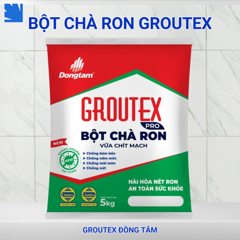 Bột chà ron kháng khuẩn GROUTEX 1KG thương hiệu Đồng Tâm