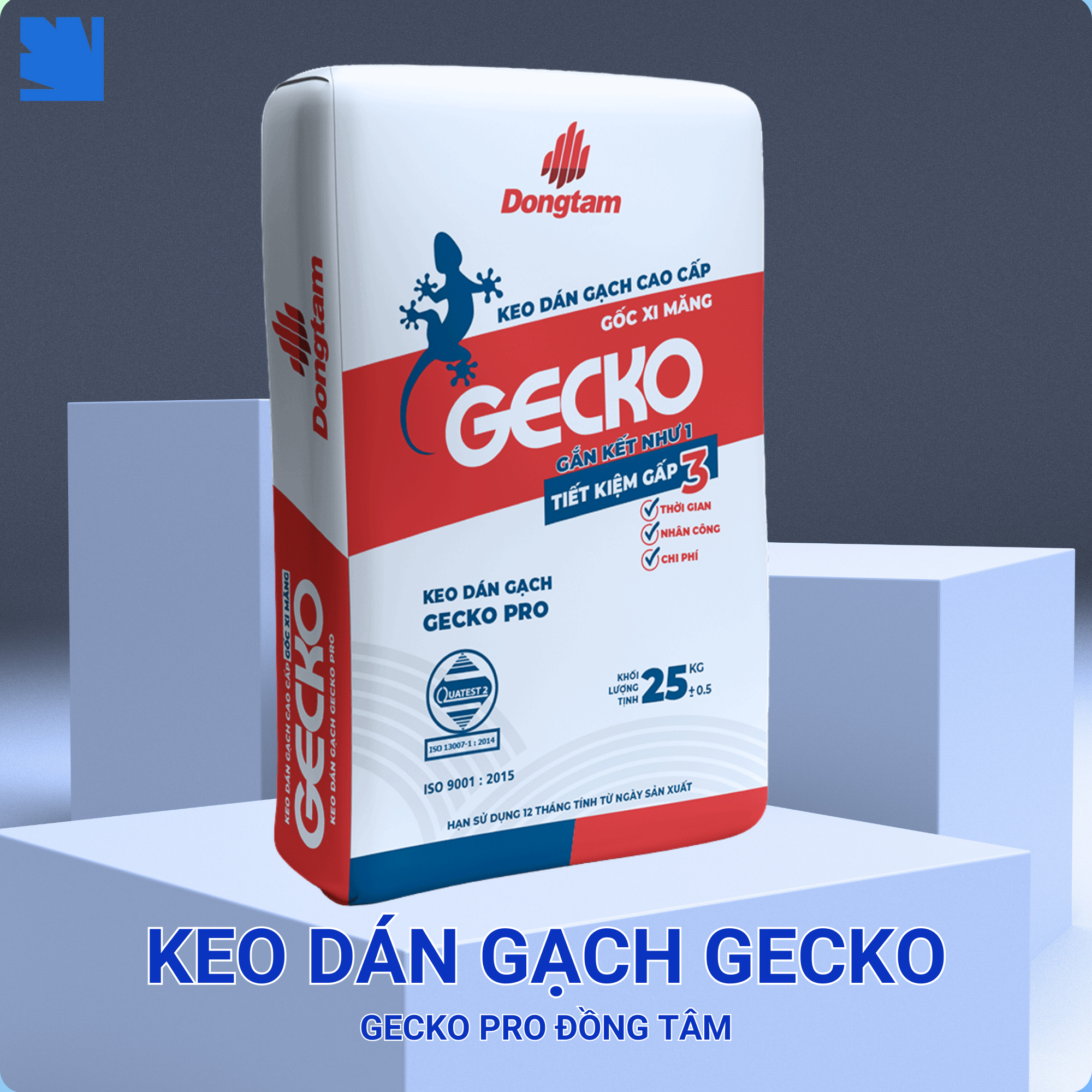 Keo dán gạch Gecko Pro 25kg Đồng Tâm