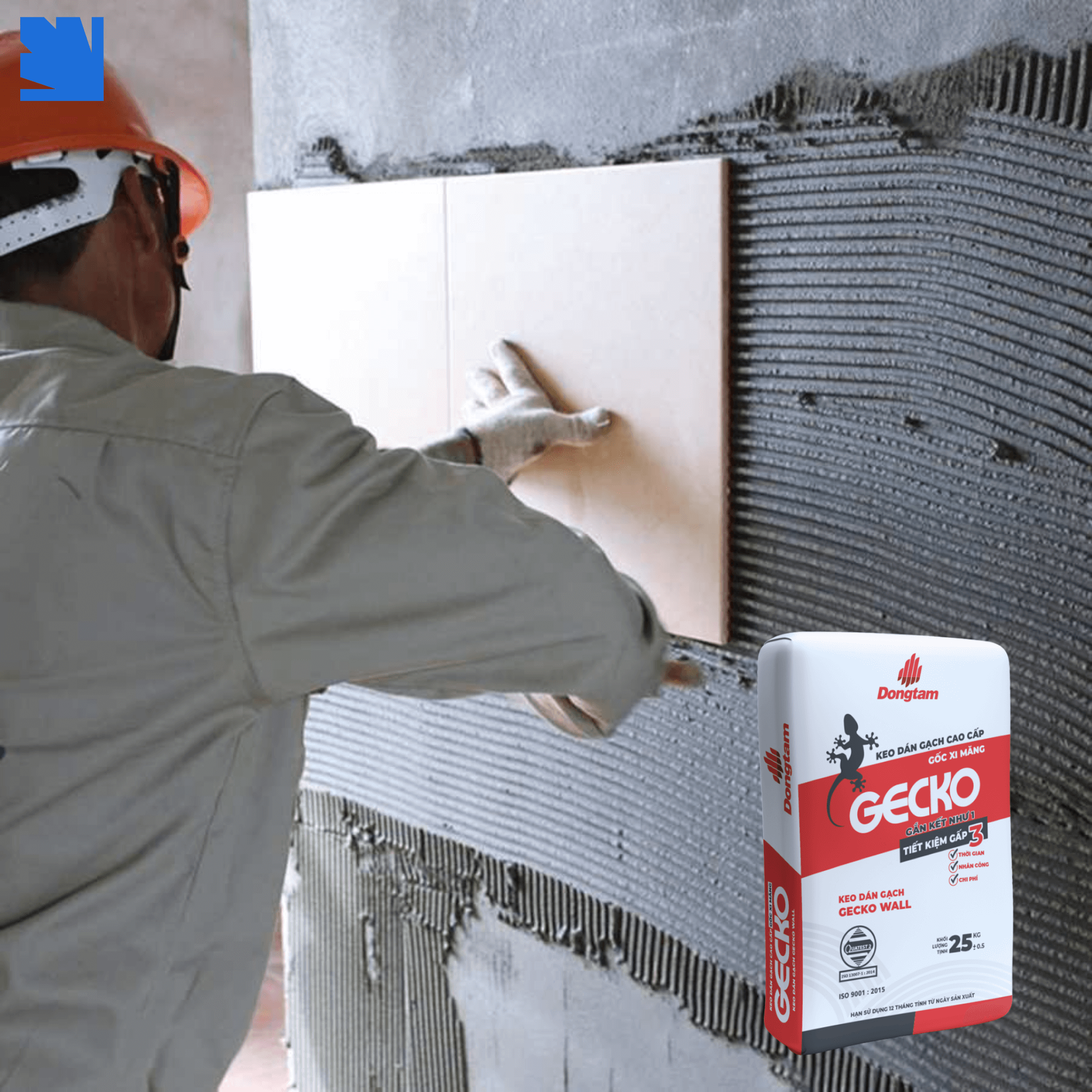Keo dán gạch Gecko Wall màu xám trắng