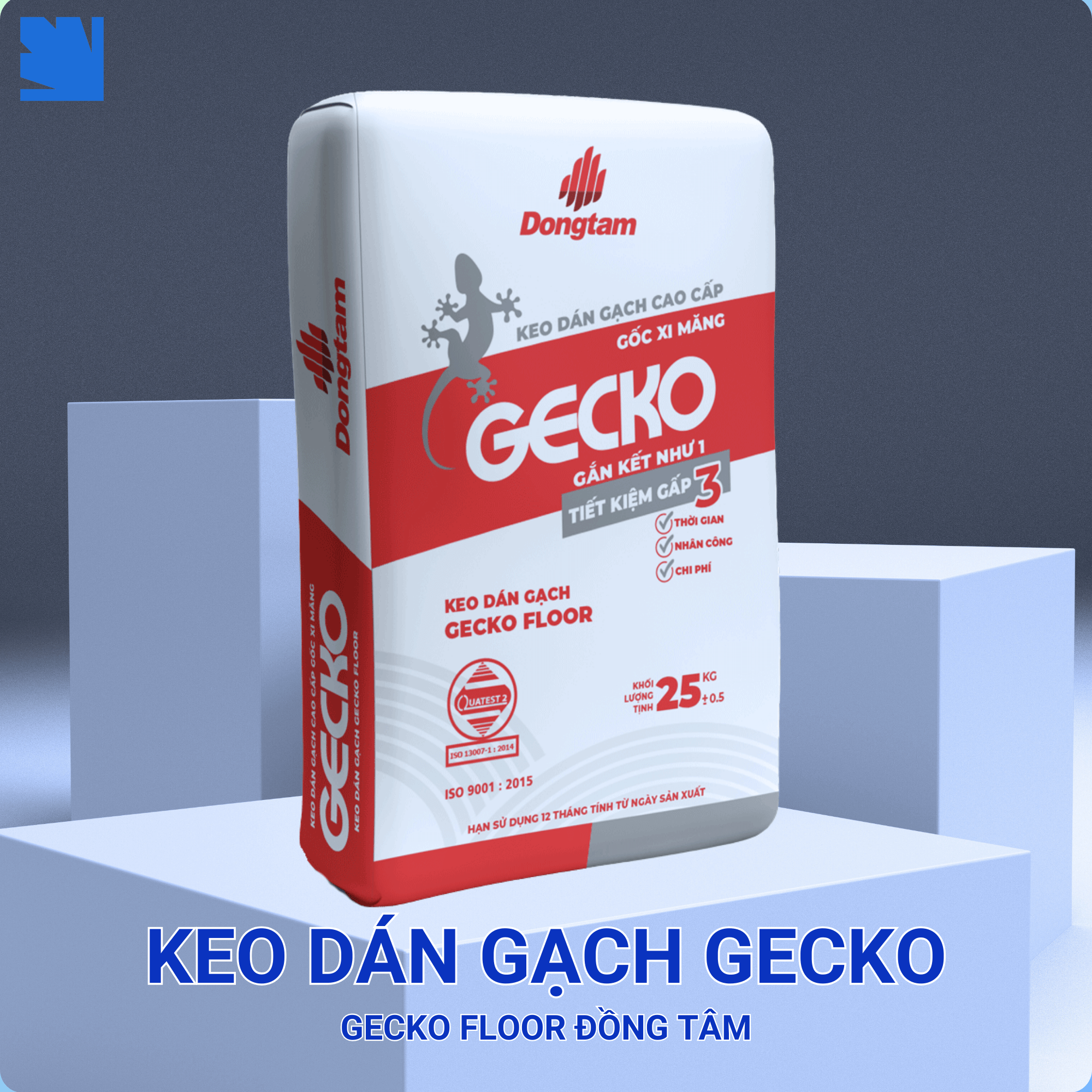 Keo dán gạch Gecko Floor màu xám trắng