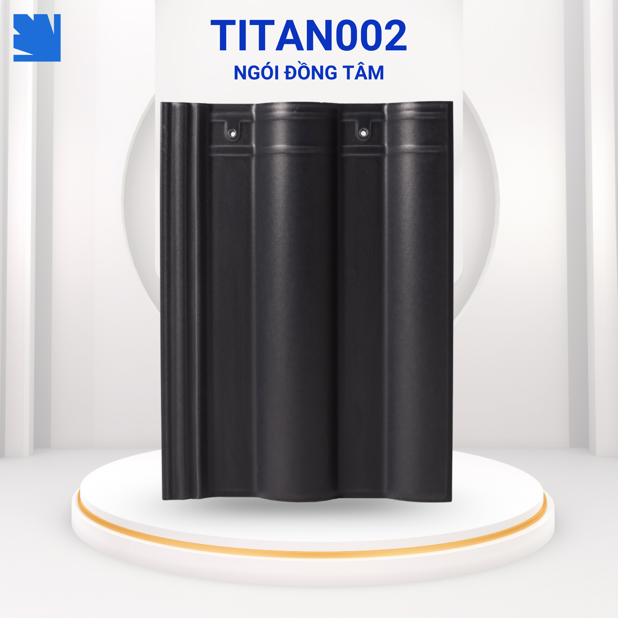 Ngói Tráng Men Titan002 Đồng Tâm màu xám xanh đẹp chuẩn kiến trúc hiện đại