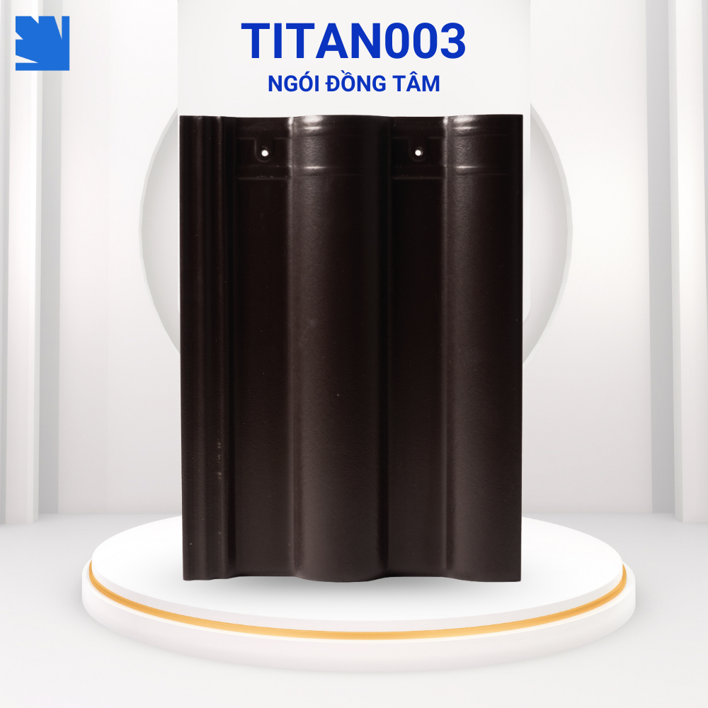 Ngói tráng men TITAN003 màu nâu đậm Đồng Tâm