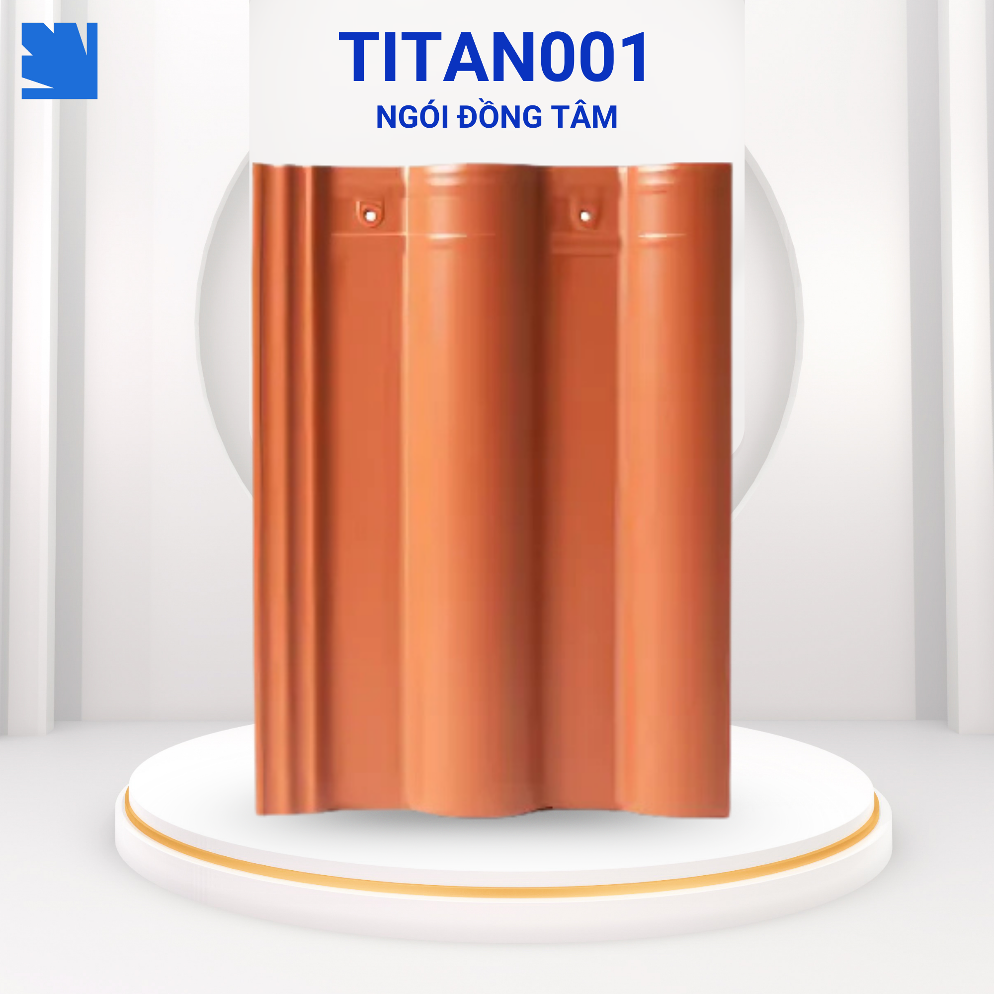 Ngói Tráng Men Titan001 Đồng Tâm màu cam đất đẹp chuẩn kiến trúc Việt