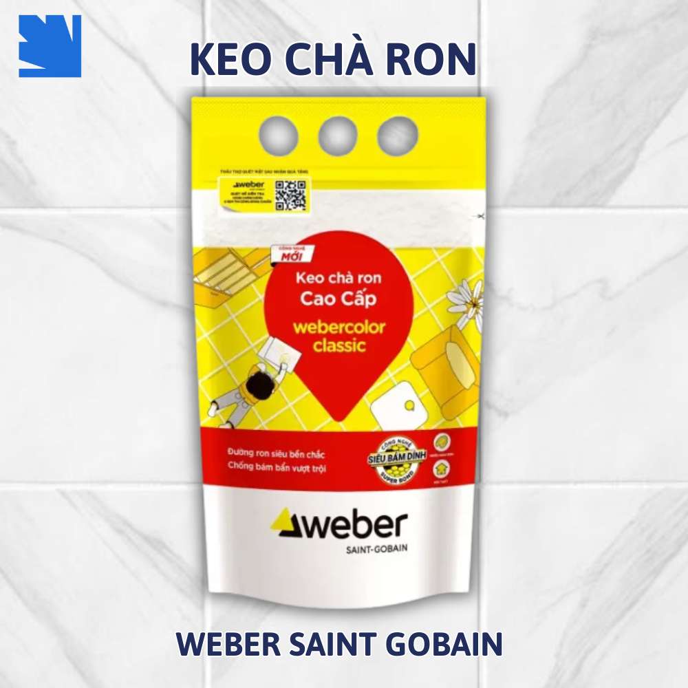 Keo chà ron Webercolor Classic thi công nhà tắm, chống vi khuẩn, bền đẹp