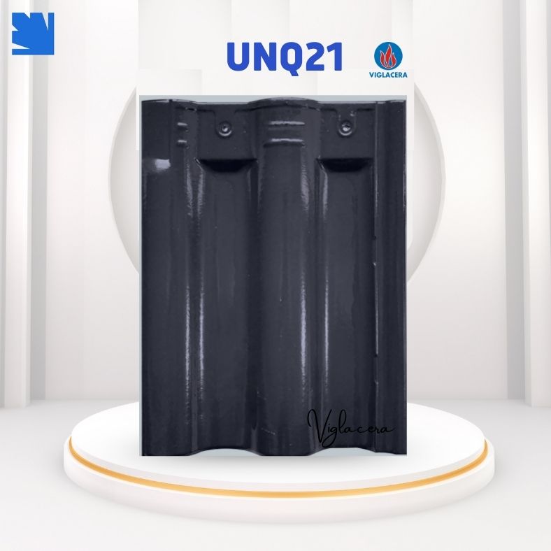 Ngói lợp UNQ21 Viglacera trên mái biệt thự, màu xám nhạt semi-matt, chống thấm bền đẹp.
