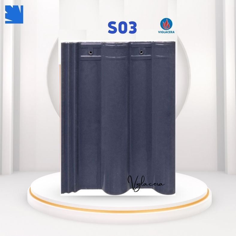 Ngói lợp S03 Viglacera trên mái biệt thự, màu xám nhạt semi-matt, chống thấm bền đẹp.