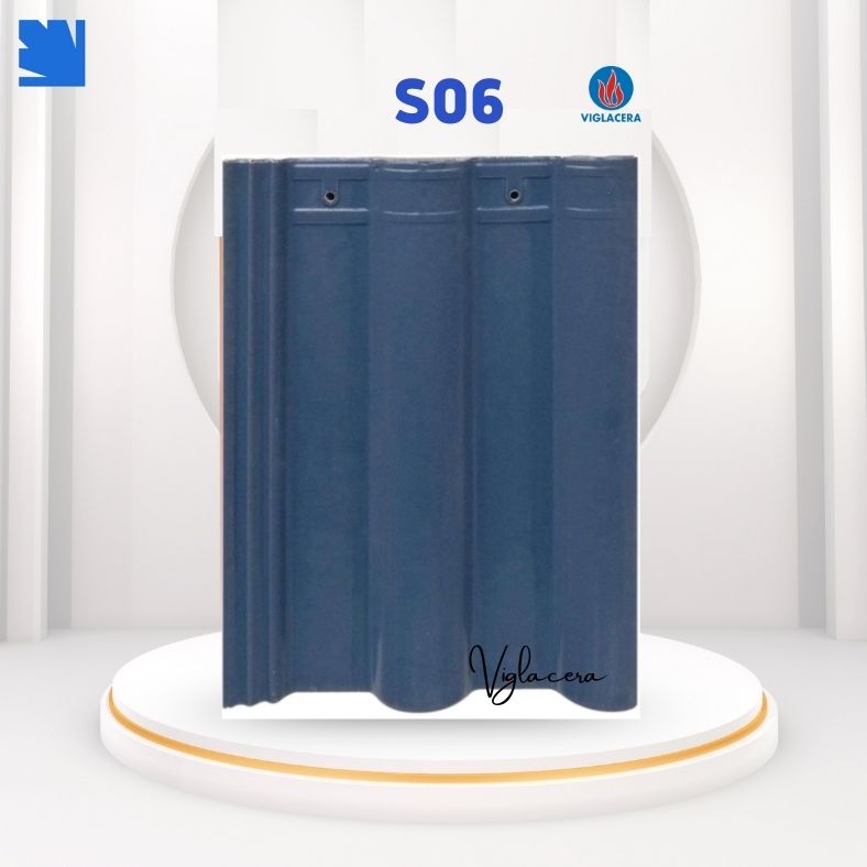 Ngói lợp S06 Viglacera trên mái biệt thự, màu xám nhạt semi-matt, chống thấm bền đẹp