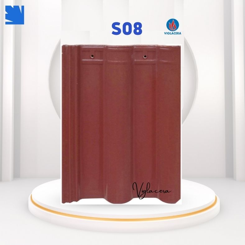Ngói lợp S08 Viglacera trên mái biệt thự, màu xám nhạt semi-matt, chống thấm bền đẹp