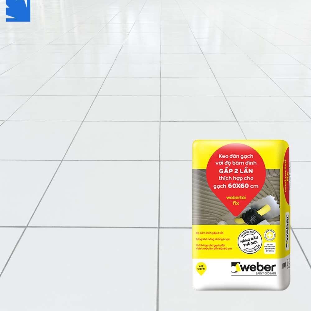 Keo dán gạch Webertai Fix thi công ngoại thất, chống trượt, bám dính gấp 2 lần