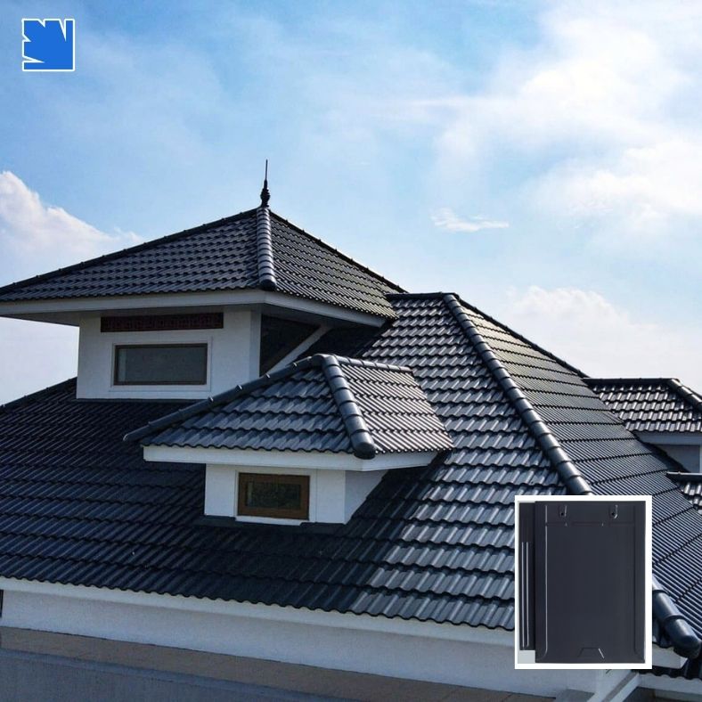 Ngói lợp T03 Viglacera trên mái nhà phố, màu đỏ gạch semi-matt, chống rêu mốc hiệu quả