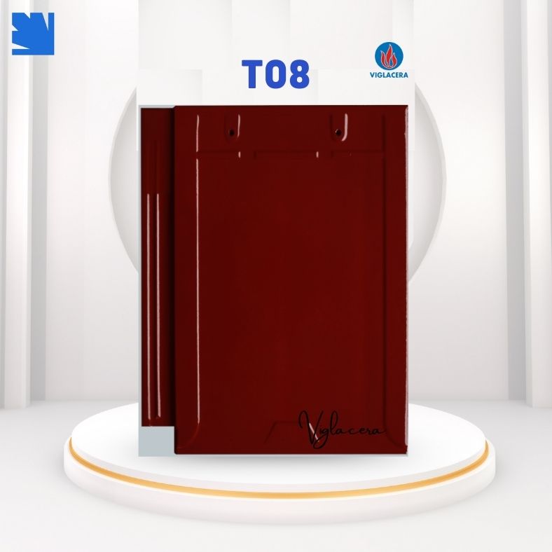 Ngói lợp T08 Viglacera trên mái biệt thự, màu xám nhạt tráng men bóng, chống thấm vượt trội