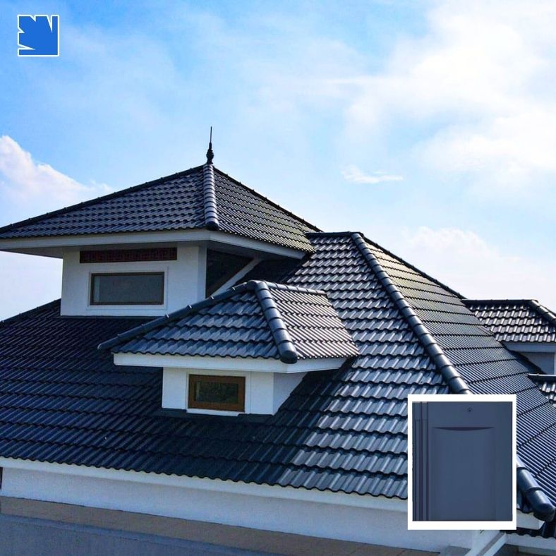 Ngói lợp PT01-06 Viglacera trên mái nhà phố, màu đỏ gạch matt, chống rêu mốc bền màu