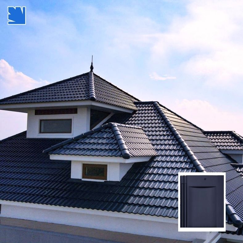 Ngói lợp PT01-12 Viglacera trên mái nhà phố, màu đỏ gạch matt, chống rêu mốc bền màu