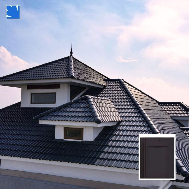 Ngói lợp PT01-03 Viglacera trên mái nhà phố, màu đỏ gạch matt, chống rêu mốc bền màu