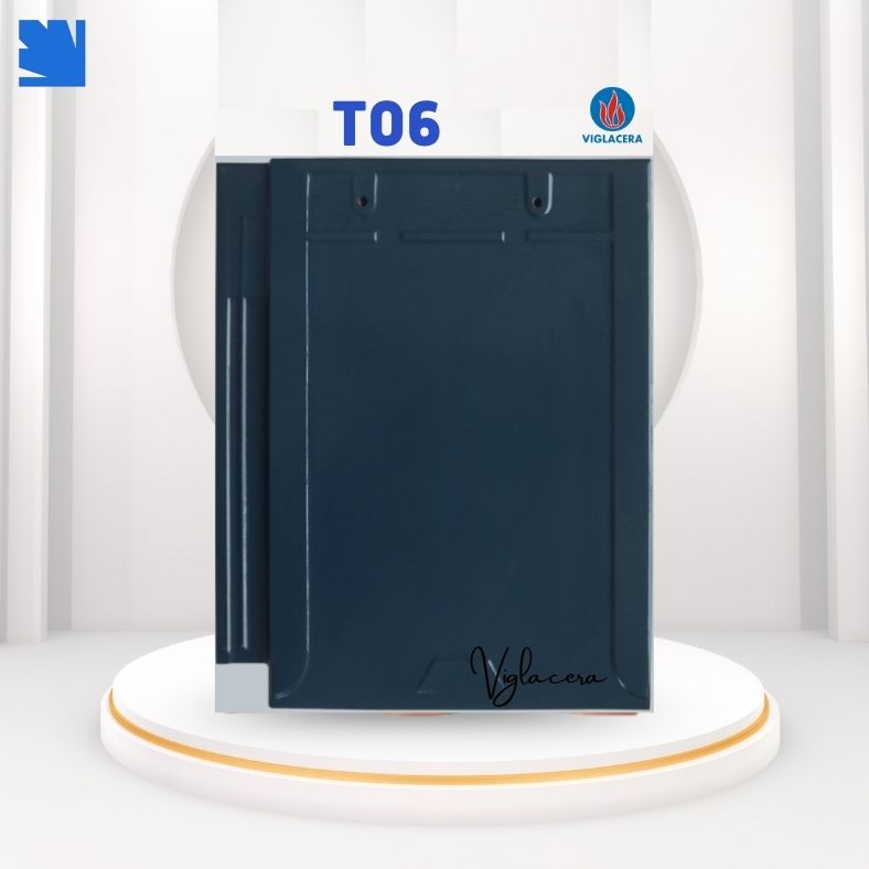 Ngói lợp T06 Viglacera trên mái biệt thự, màu xanh mực tráng men bóng, chống thấm bền đẹp