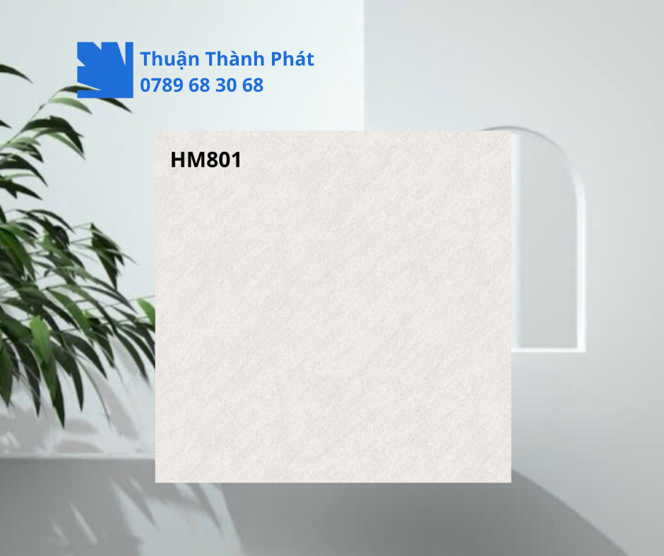 Gạch lát nền Viglacera HM801 80x80, bề mặt men matt vân đá tự nhiên.