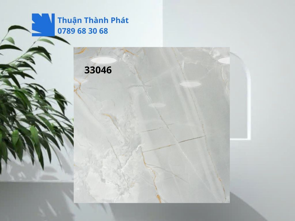 Gạch Lát Nền Hoàn Mỹ 33046 vân đá xám vàng ánh kim