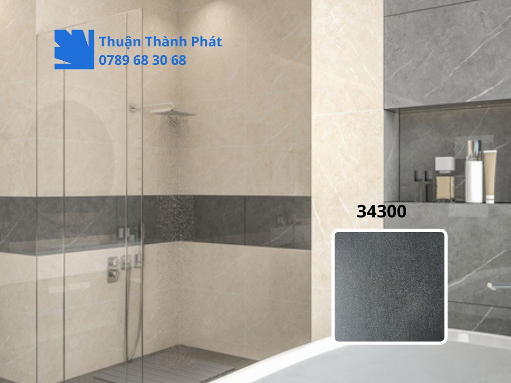 Gạch lát nền Hoàn Mỹ 34300 xám hiện đại