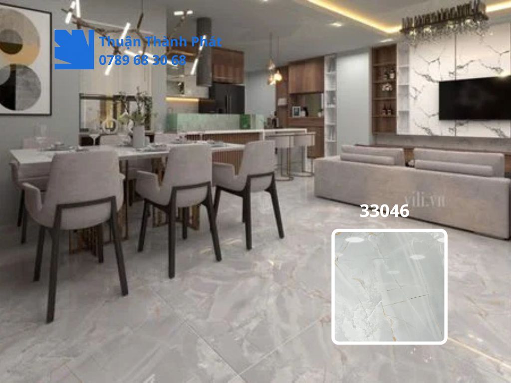 Gạch Lát Nền Hoàn Mỹ 33046 lát phòng khách sang trọng
