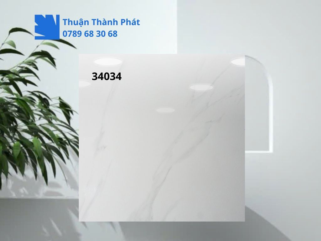 Gạch Lát Nền Hoàn Mỹ 34034 vân đá trắng khói