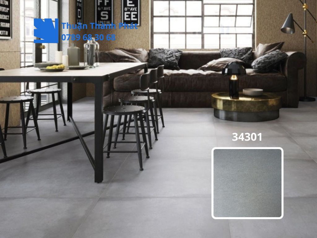Gạch lát nền Hoàn Mỹ 34301 phong cách tối giản