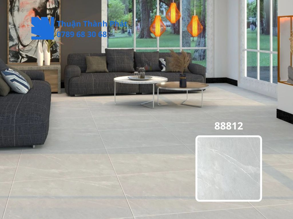 Gạch lát nền Feliz 88812 át nền phòng khách hiện đại