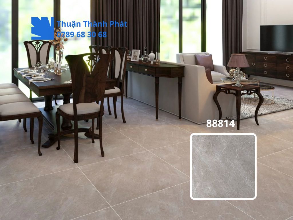 Gạch lát nền Feliz 88814 phối cảnh phòng khách hiện đại