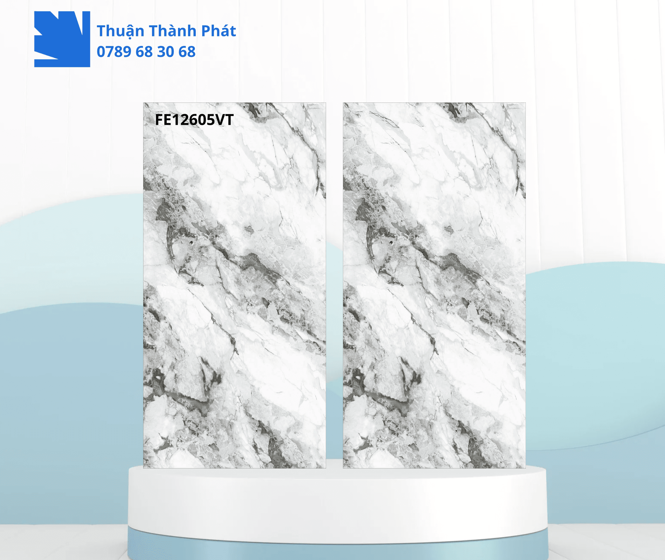 FE12605VT Feliz Tiles 60x120 màu trắng vân đá phối cảnh phòng ngủ