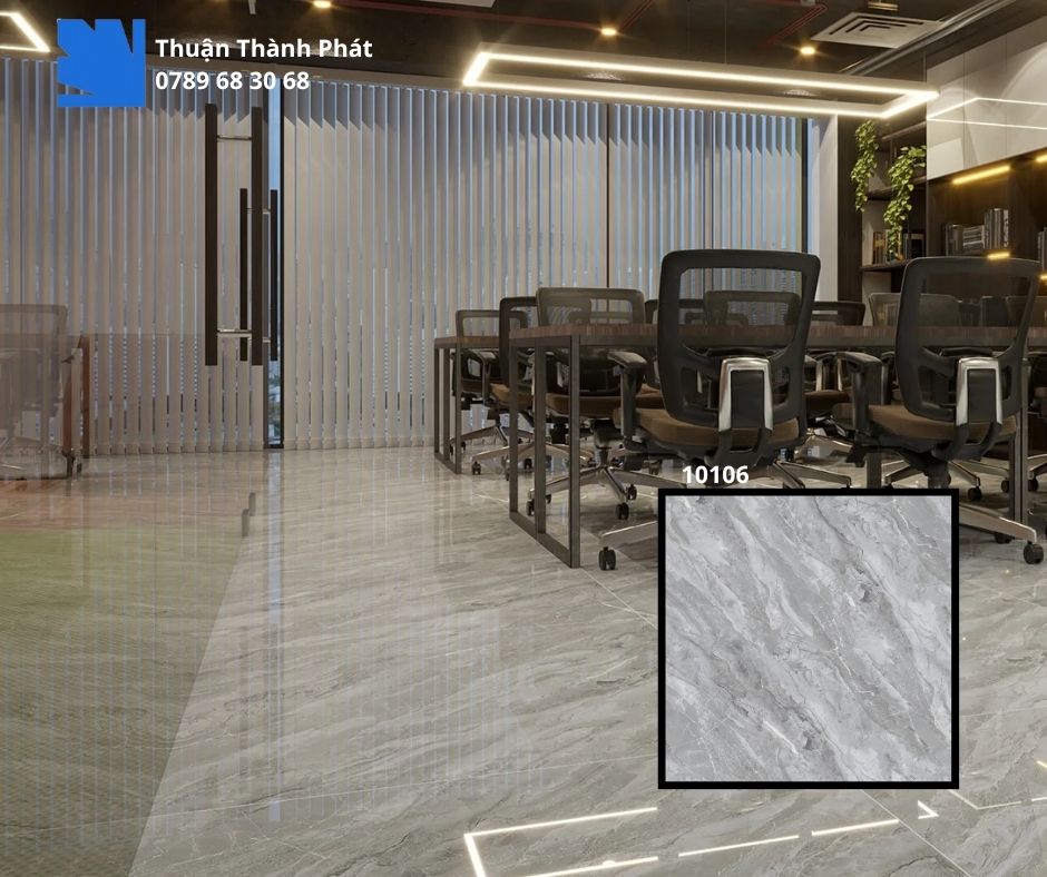 Gạch Ốp Lát Feliz 10106 100x100 trắng vân đá phối cảnh