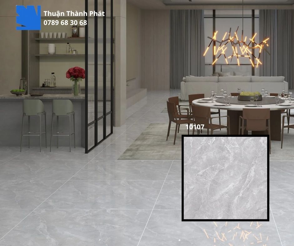 Gạch Ốp Lát Feliz 10107 100x100 trắng vân đá phối cảnh