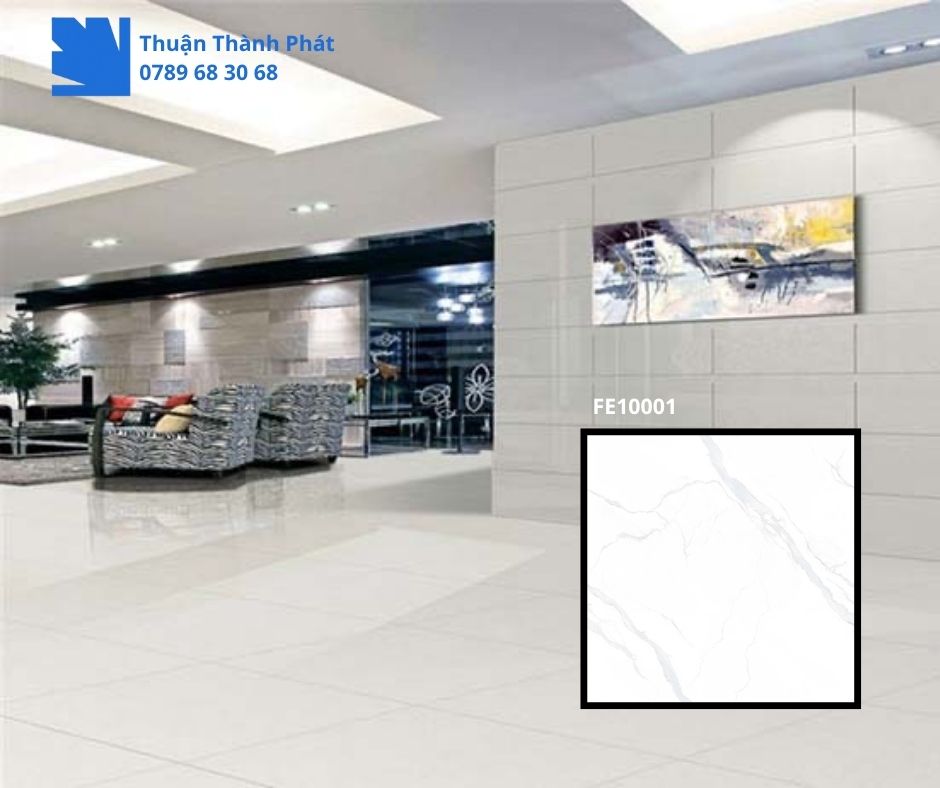 Gạch Ốp Lát Feliz FE10001 100x100 trắng vân đá phối cảnh