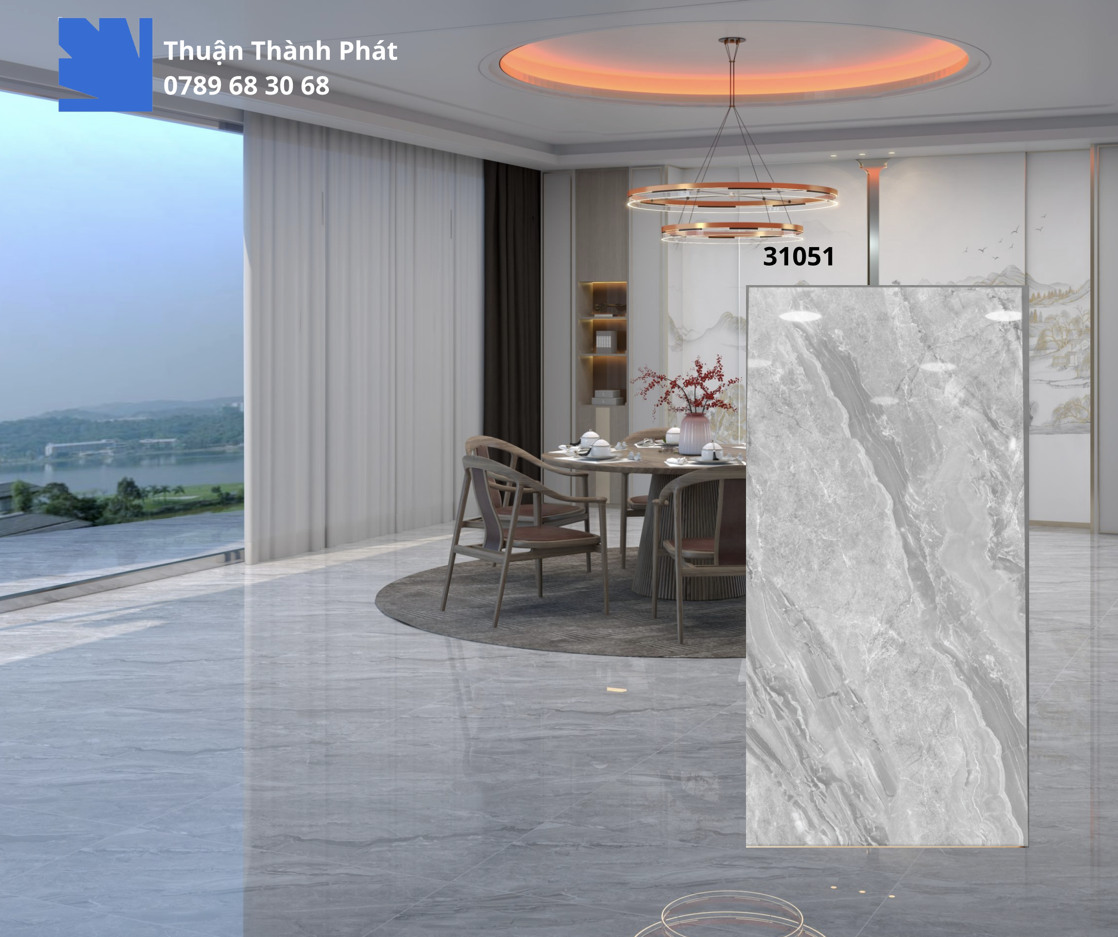 Gạch Ốp Lát Hoàn Mỹ 31051 xám vân đá 60x120