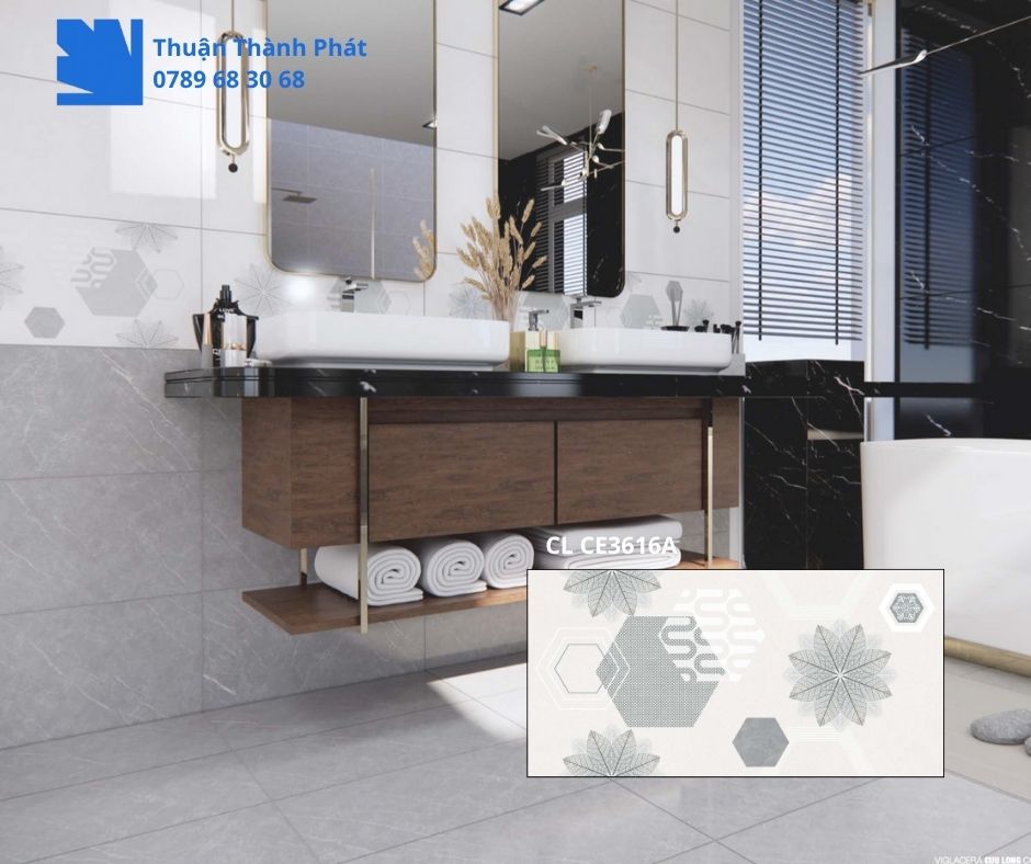 Gạch Ốp Lát Viglacera CL CE3616A 30x60 ceramic ốp lát tường phối cảnh