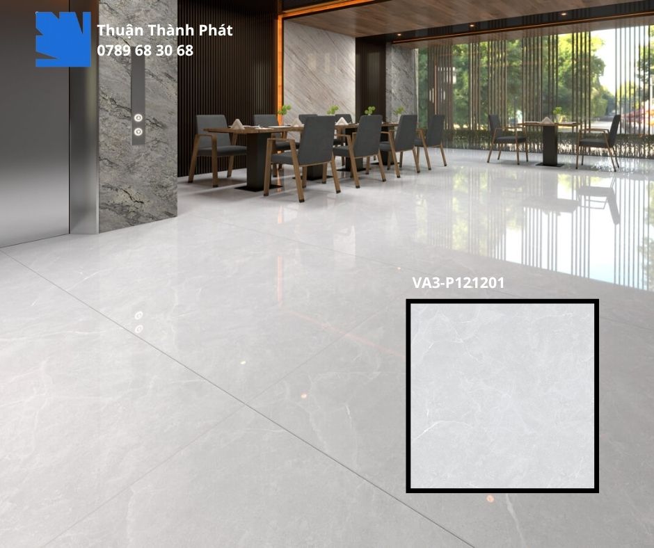 Gạch Ốp Lát Viglacera VA3-P121201 120x120 trắng vân đá phối cảnh