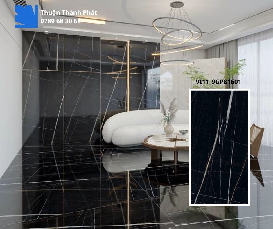 Gạch Ốp Lát Viglacera VI11-9GP81601 80X160 tông màu tối vân đá phối cảnh
