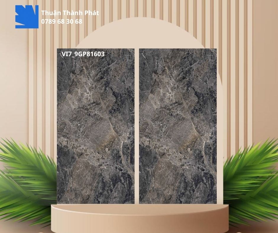 Gạch Ốp Lát Viglacera VI7-9GP81603 80X160 tông màu tối vân đá