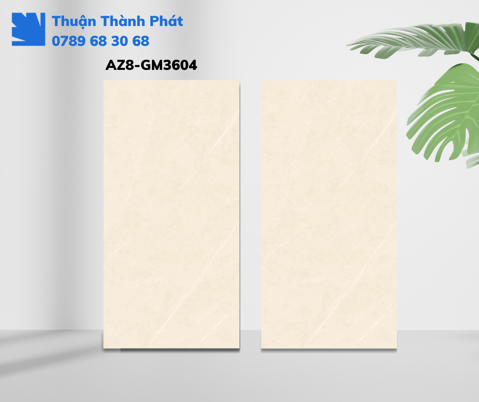 Gạch ốp lát AZ8-GM3604 Viglacera trong phòng khách, màu vàng kem matt, sang trọng bền đẹp.