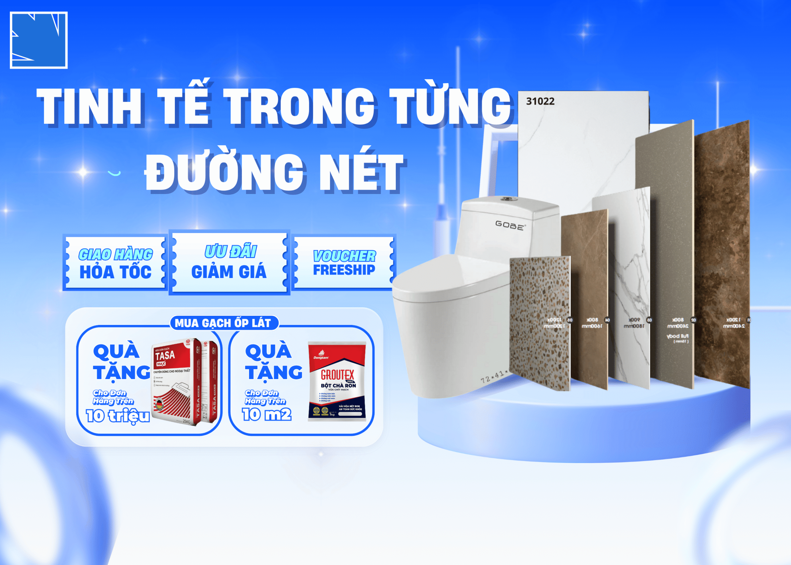 vật liệu xây dựng đa dạng các mẫu gạch ốp lát, gạch lát nền, thiết bị vệ sinh từ thuận thành phát