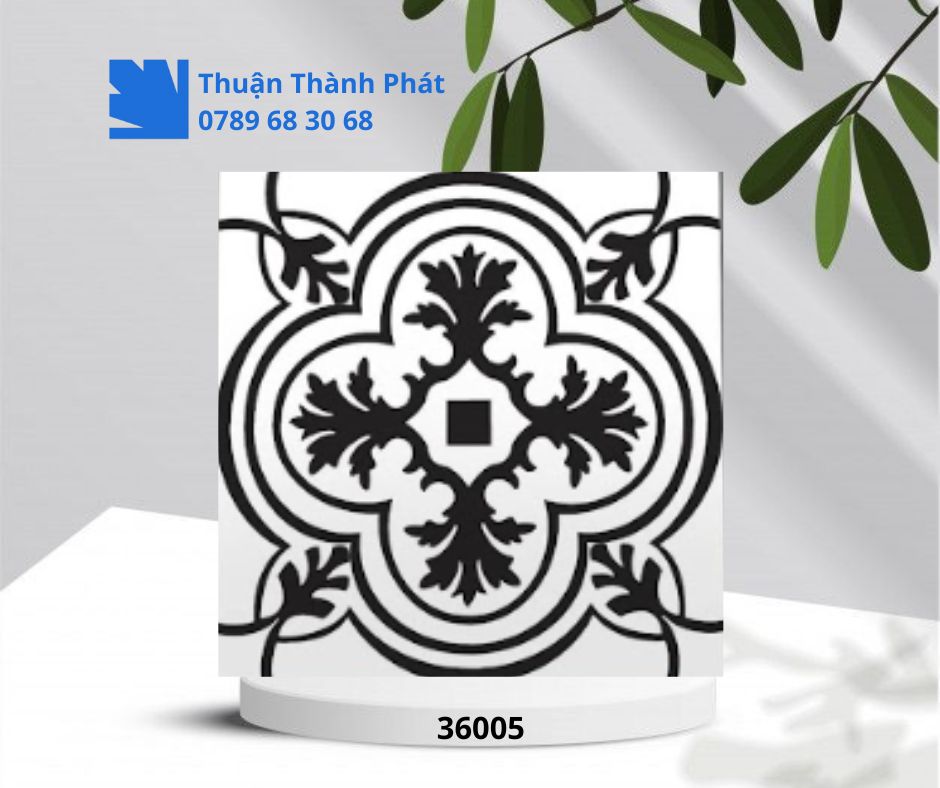 Gạch ốp lát Hoàn Mỹ 36005 họa tiết cổ điển tông nâu xám
