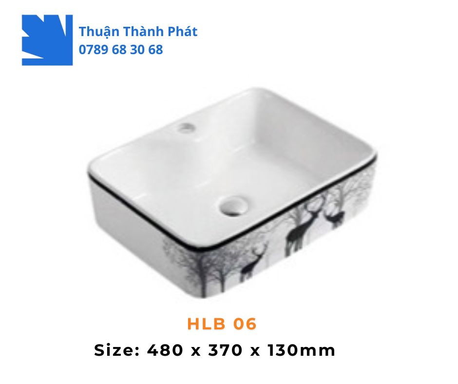Lavabo đặt bàn Haphako HLB 06 kỹ thuật in cao cấp