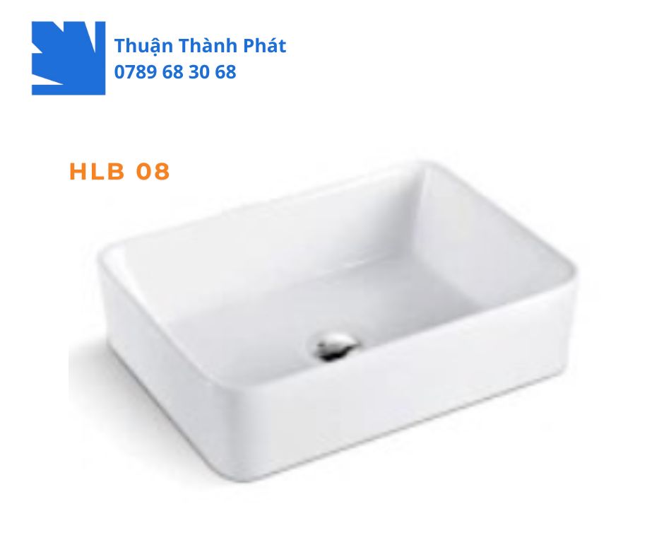 Lavabo đặt bàn Haphako HLB 08 sứ trắng cao cấp