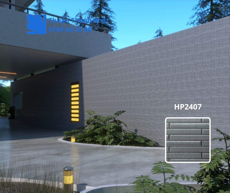 Gạch ốp lát dacera HP2407 trong thiết kế mặt tiền nhà hiện đại